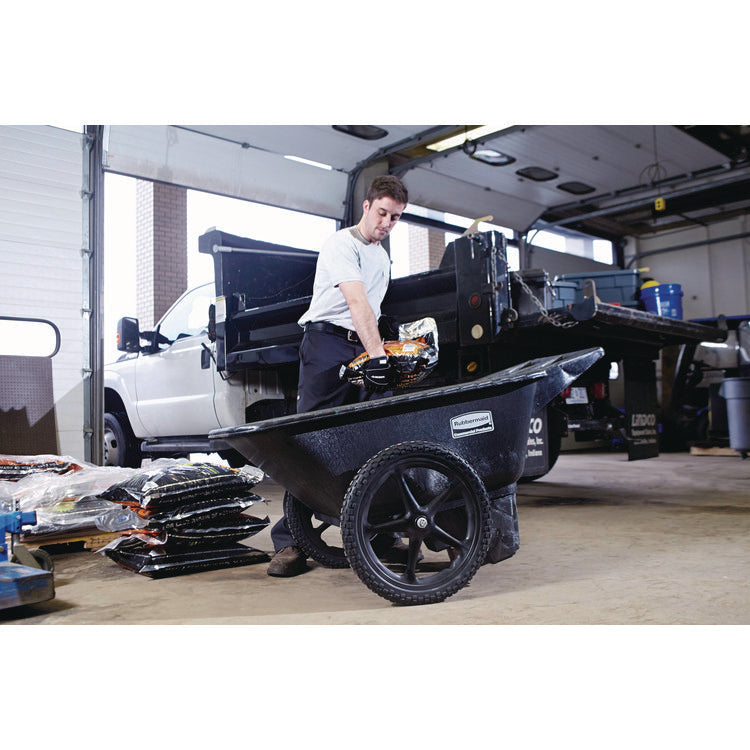 Big Wheel Agriculture Wheelbarrow, 300 lb Capacity, 32.75" x 58" x 28.25", Black