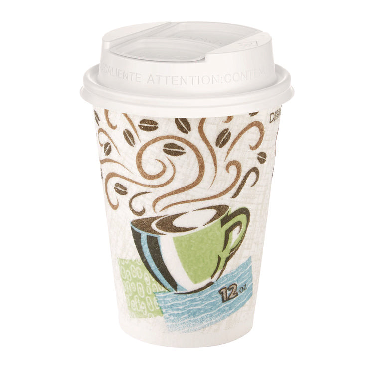 Smart Top Reclosable Lids for Hot Cups, Fits 10 oz to 20 oz Hot Cups, Plastic, White, 1,000/Carton