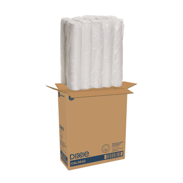 Smart Top Reclosable Lids for Hot Cups, Fits 10 oz to 20 oz Hot Cups, Plastic, White, 1,000/Carton