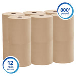 Essential Hard Roll Towels for Business, 1-Ply, 8" x 800 ft, 1.5" Core, Natural, 12 Rolls/Carton