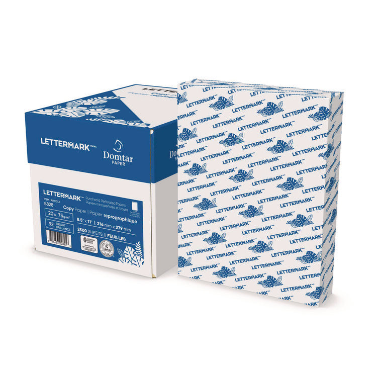 Custom Cut-Sheet Copy Paper, 92 Bright, 5-Hole (5/16") Top Punched, 20 lb Bond Weight, 8.5 x 11, White, 500/Ream