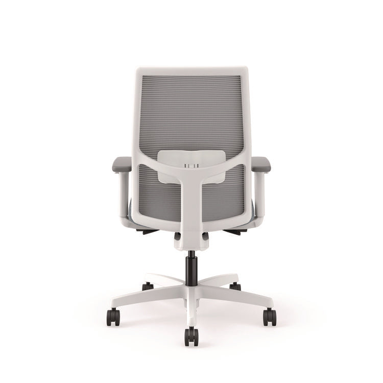 Ignition 2.0 4-Way Stretch Mid-Back Mesh Task Chair, 17" to 21" Seat Height, Basalt Seat, Fog Back, Designer White Base