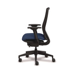 Nucleus Series Recharge Task Chair, Up to 300lb, 16.63" to 21.13" Seat Ht, Navy Seat, Black Back/Base