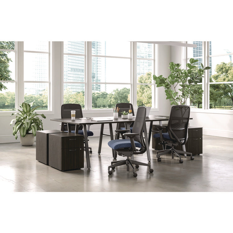 Nucleus Series Recharge Task Chair, Up to 300lb, 16.63" to 21.13" Seat Ht, Navy Seat, Black Back/Base
