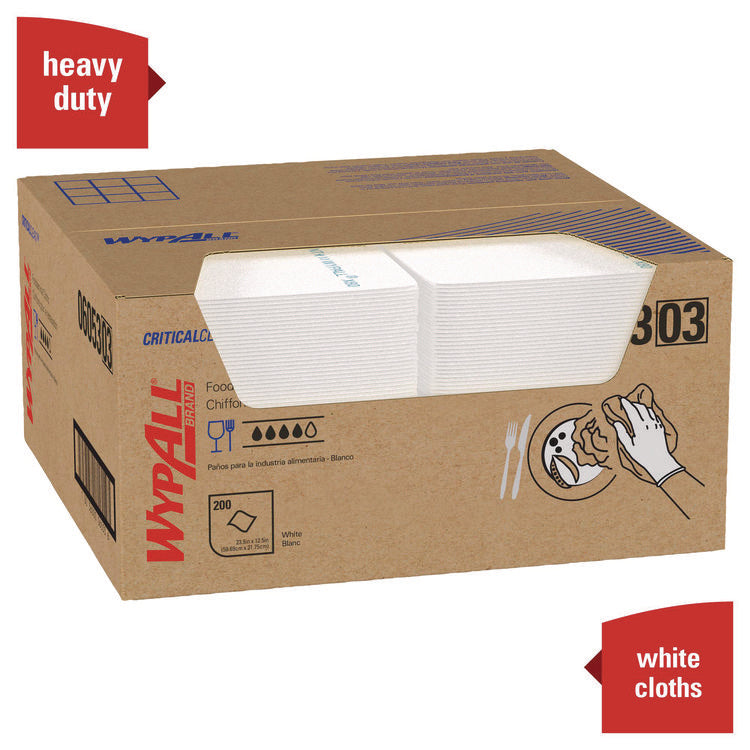 X50 Foodservice Towels, 1/4 Fold, 23.5 x 12.5, White, 200/Carton