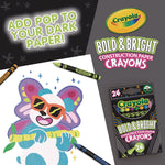 Bold and Bright Construction Paper Crayons, Assorted Colors, 24/Box