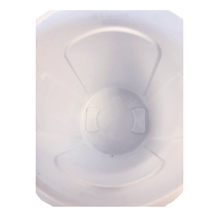 Vented Round Brute Container, 10 gal, Plastic, White