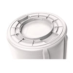 Vented Round Brute Container, 32 gal, Plastic, White