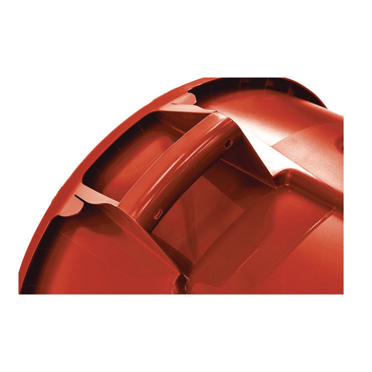 Vented Round Brute Container, 32 gal, Plastic, Red