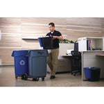 Brute Recycling Container, 32 gal, Polyethylene, Blue