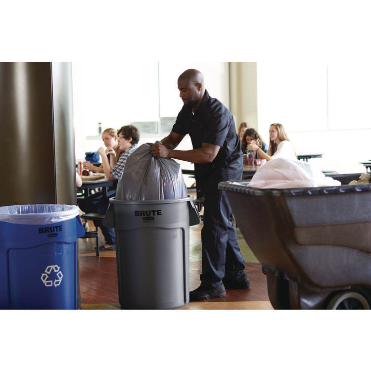 Brute Recycling Container, 32 gal, Polyethylene, Blue