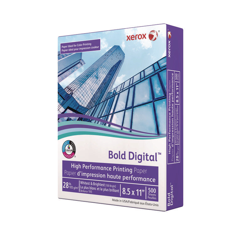 Bold Digital Printing Paper, 100 Bright, 28 lb Bond Weight, 8.5 x 11, White, 500/Ream