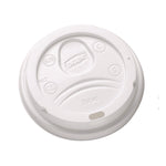 Sip-Through Dome Hot Drink Lids, Fits 10 oz Dixie Hot Cups, Plastic, White, 100/Pack, 10 Packs/Carton