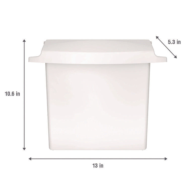 Sanitary Napkin Receptacle with Rigid Liner, Plastic, White