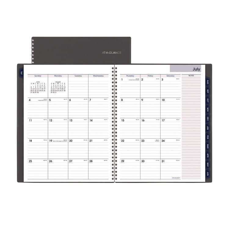 DayMinder Academic Weekly/Monthly Desktop Planner, 11 x 8.5, Charcoal Cover, 12-Month (July to June): 2025 to 2026