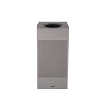designer line silhouettes waste receptacle, 16 gal, steel, silver metallic