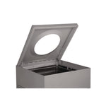 designer line silhouettes waste receptacle, 16 gal, steel, silver metallic