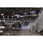 designer line silhouettes waste receptacle, 16 gal, steel, silver metallic