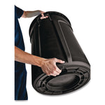 Vented Round Brute Container, 44 gal, Plastic, Black