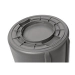 Vented Round Brute Container, 20 gal, Plastic, Gray