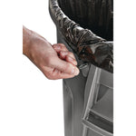 Vented Round Brute Container, 44 gal, Plastic, Gray