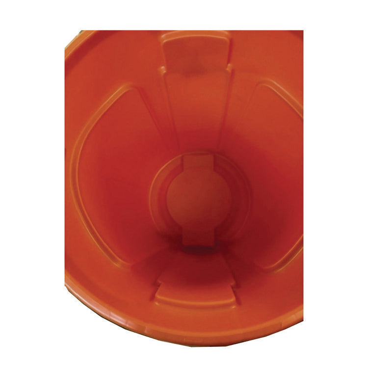 Brute Round Container, 44 gal, Plastic, Orange