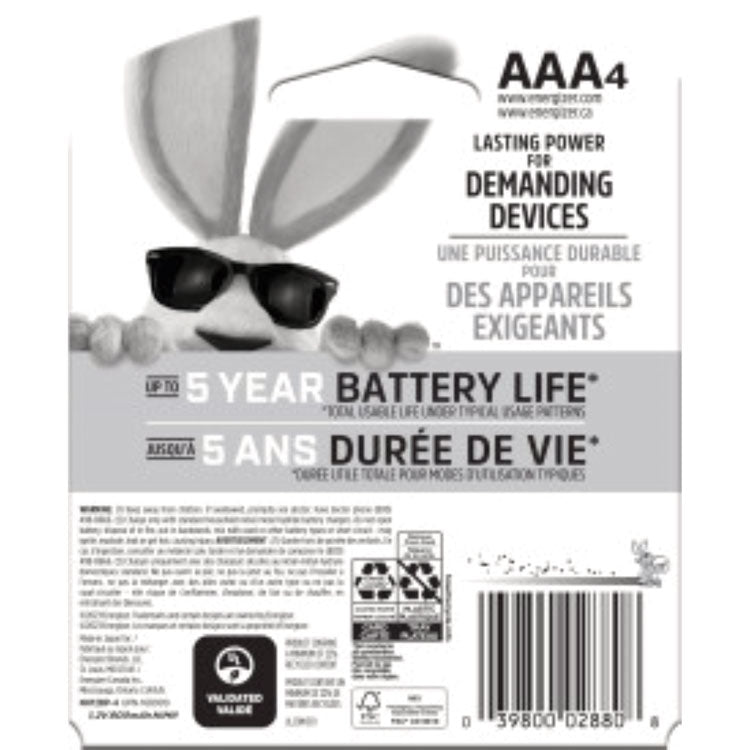 Nimh Rechargeable Aaa Batteries, 1.2 V, 4/pack