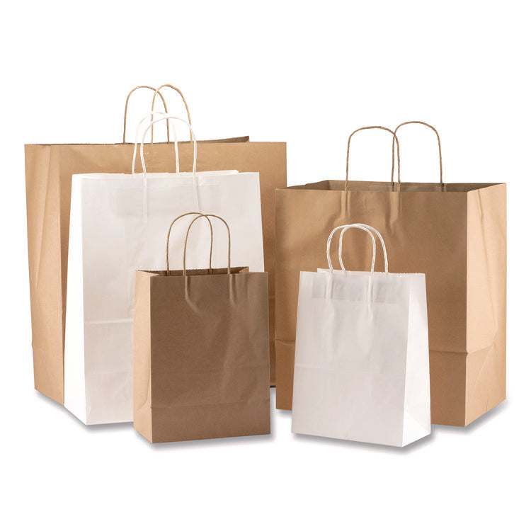 Kraft Paper Bags, Rope Handles, 13" x 7" x 17", Kraft, 250/Carton