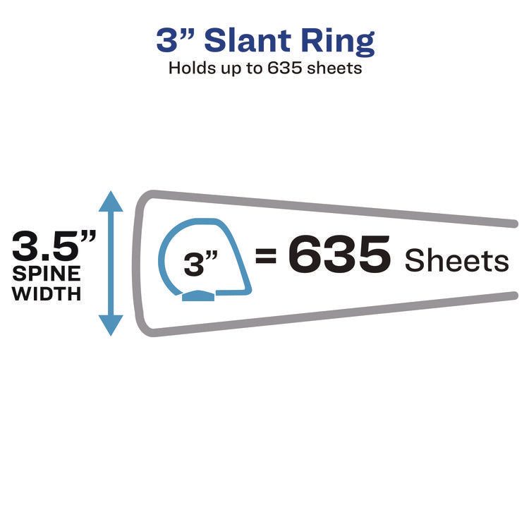 Showcase Economy View Binders with Slant Rings, 3 Rings, 3" Capacity, 11 x 8.5, White