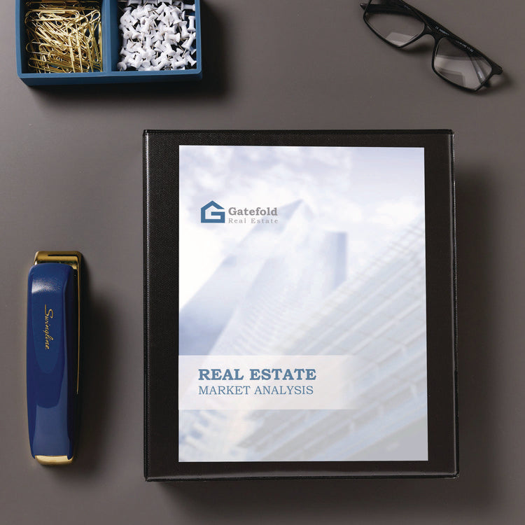 Showcase Economy View Binders with Slant Rings, 3 Rings, 0.5" Capacity, 11 x 8.5, Black