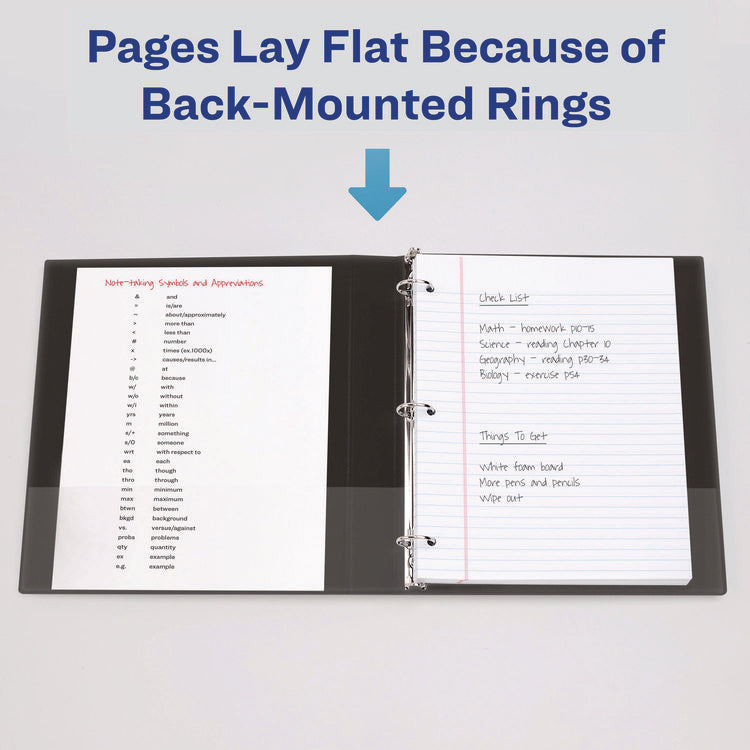 Showcase Economy View Binders with Slant Rings, 3 Rings, 0.5" Capacity, 11 x 8.5, Black