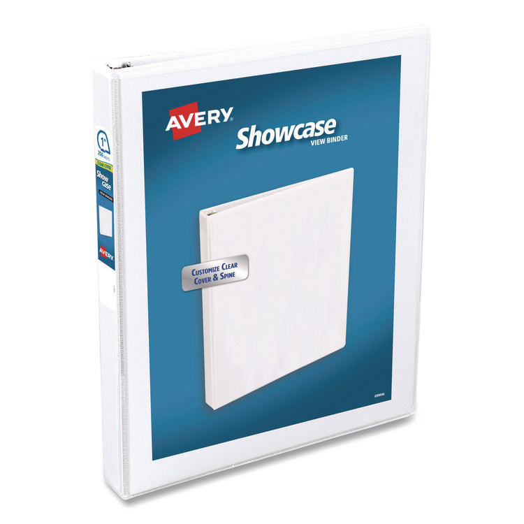 Showcase Economy View Binders with Slant Rings, 3 Rings, 1" Capacity, 11 x 8.5, White