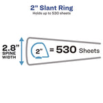 Showcase Economy View Binders with Slant Rings, 3 Rings, 2" Capacity, 11 x 8.5, White