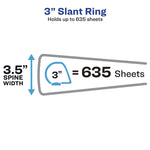 Showcase Economy View Binders with Slant Rings, 3 Rings, 3" Capacity, 11 x 8.5, Black