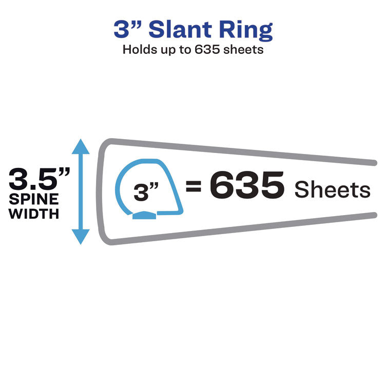 Showcase Economy View Binders with Slant Rings, 3 Rings, 3" Capacity, 11 x 8.5, Black