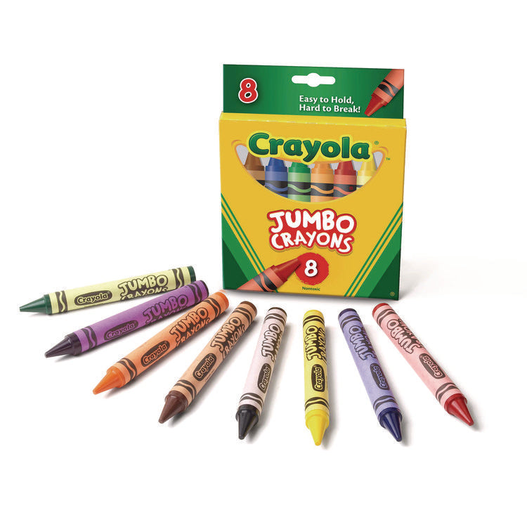 Jumbo Crayons, Assorted Colors, 8/Box