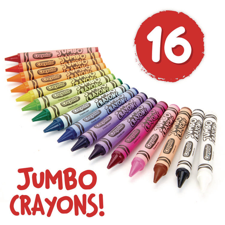 Jumbo Crayons, Assorted, 16/box