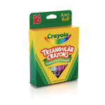 16-Color Triangular Crayons, Assorted, 16/Box