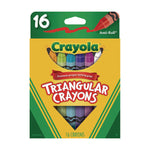 16-Color Triangular Crayons, Assorted, 16/Box