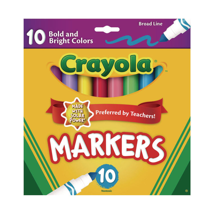 Non-Washable Marker, Broad Bullet Tip, Assorted Tropical Colors, 10/pack