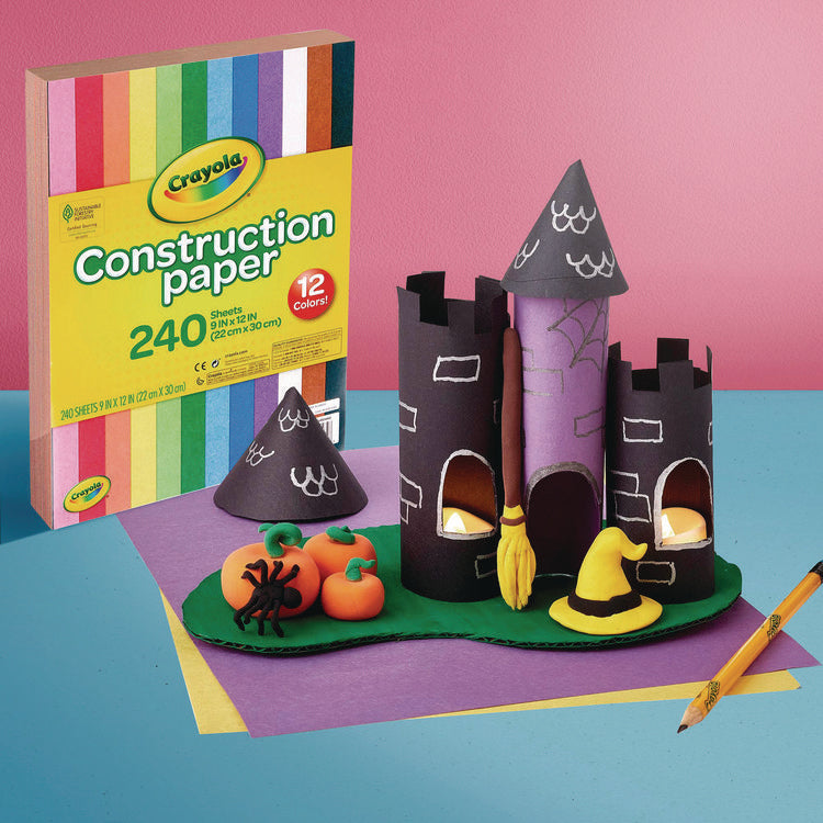 Construction Paper, 9 x 12, Assorted Colors, 240 Sheets/Pack