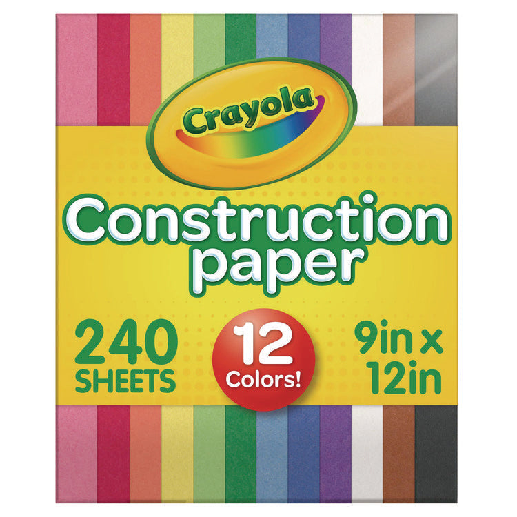 Construction Paper, 9 x 12, Assorted Colors, 240 Sheets/Pack