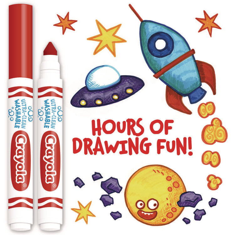 Broad Line Washable Markers, Broad Bullet Tip, Red, 12/box