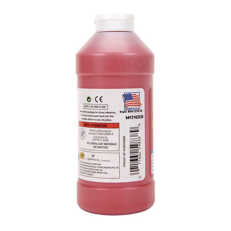 Premier Tempera Paint, Red, 16 Oz Bottle