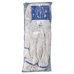 Super Loop Wet Mop Head, Cotton/synthetic Fiber, 5" Headband, X-Large Size, White, 12/carton