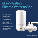 Water Faucet Mount Filtration System with 1 Elite Advanced Replacement Filter, White