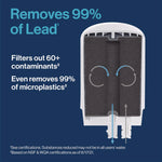 Water Faucet Mount Filtration System with 1 Elite Advanced Replacement Filter, White