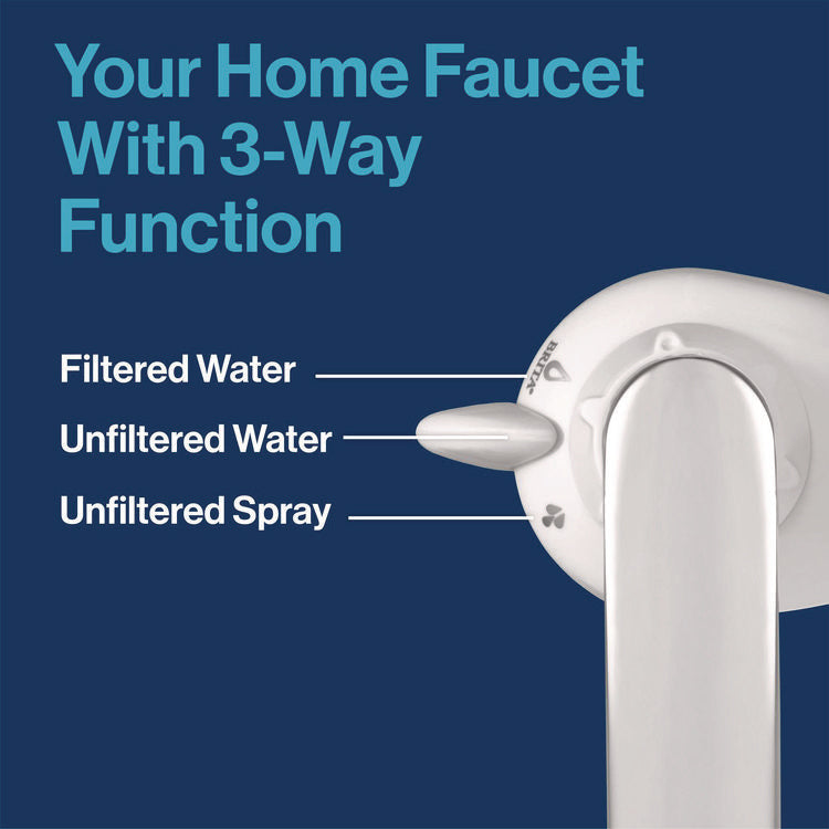 Water Faucet Mount Filtration System with 1 Elite Advanced Replacement Filter, White