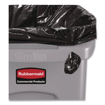 Slim Jim Waste Container with Handles, 16 gal, Plastic, Light Gray