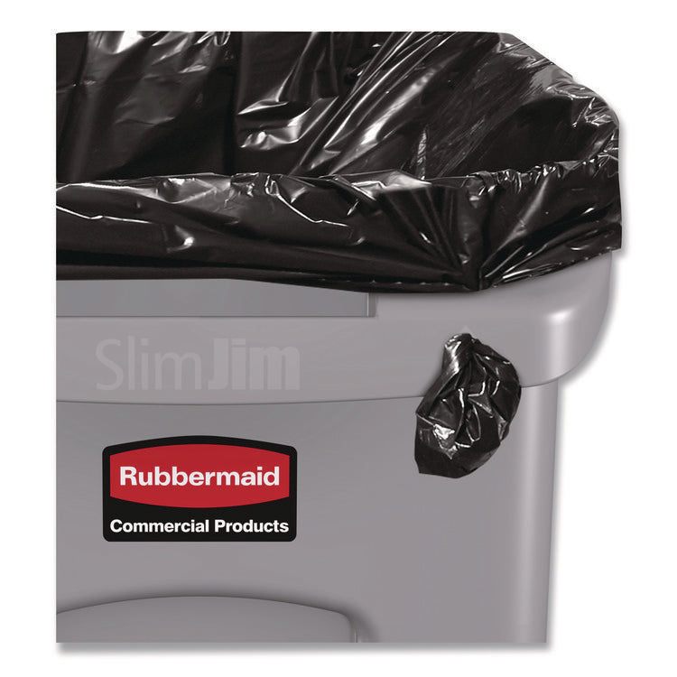 Slim Jim Waste Container with Handles, 16 gal, Plastic, Light Gray